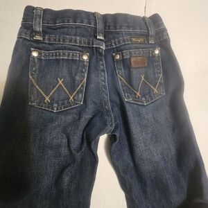 Wrangler Blue Straight Jeans Classic Style Siz 7 SLIM
